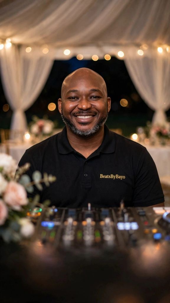 Bayo, Charlotte DJ and MC, behind the decks at an event